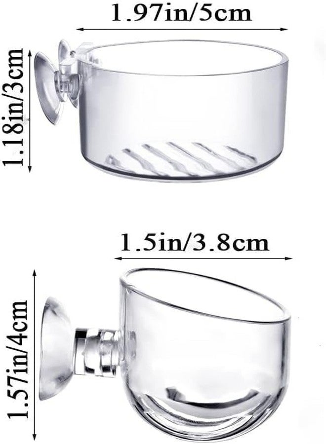Mozff 2Pcs Aquarium Plant Pot, Glass Fish Tank Planter with Suction Cups, Plants Holder Decoration Cup - Image 2